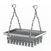 Shunyi stainless steel multi-clip clothes drying basket household tiled cashmere sweater clothes drying rack net pocket socks drying artifact