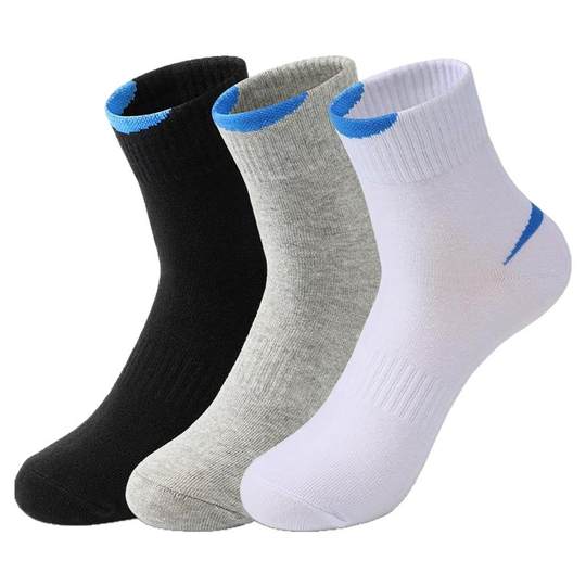 男士中筒袜子春秋季吸汗防臭运动跑步涤棉长袜商务休闲学生篮球短