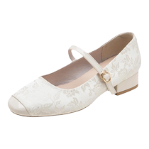 Daphne Chinese Style Shoes Womens 2024 New New Chinese Style Pearl Strap Summer Thick Heel Matching Skirt Mary Jane Shoes