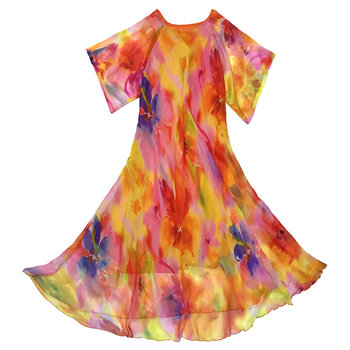 2024 Summer New Chiffon Floral Dress ແມ່ຍິງພາກຮຽນ spring ແລະ summer swing ກັບຫາດຊາຍ skirt ຂະຫນາດໃຫຍ່ວ່າງກະໂປງກະໂປງຍາວ