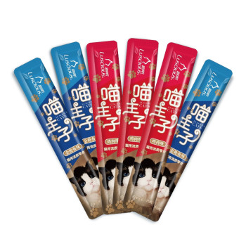 Luce Cat Snacks Meow Master Cat Strips 15g*60 strips of hair plastic body Garfield short pet cat snacks cat meat jerky