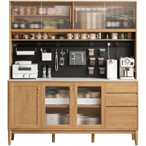 Genji Muyu solid wood sideboard home storage cabinet slate storage cabinet white oak cabinet large capacity high cabinet