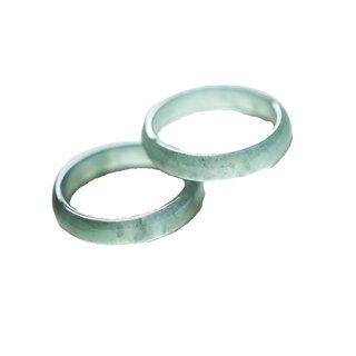 Natural grade A old blue water jade plain ring for women