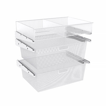 Metal u-shaped storage mesh basket walk-in wardrobe