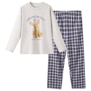 Inbolen 2025 new girls pajamas pure cotton category a spring and autumn children's home clothing medium and large children's girls suit