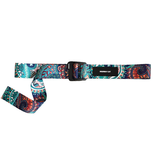 腰果花波西米亚布腰带男潮女嘻哈男士裤带潮牌街舞双环扣帆布皮带