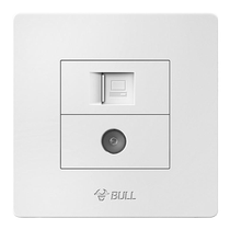Bull TV computer socket 86 type wall network TV socket home wired network integrated plug G07 white