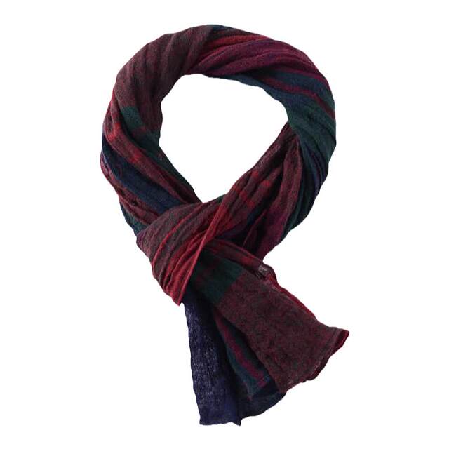 Small size forest style retro literary cotton and linen scarf