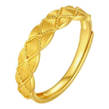 Zhou Dasheng Gold Ring for Women, Pure Gold 5g Gold Thread Weaving Dream Adjustable Index Finger Ring, Stackable Ring, Jewelry Gift for Girlfriend