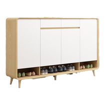 Wood leader Nordic shoe cabinet new Chinese style solid wood home entrance entrance entrance storage cabinet large capacity multi-layer