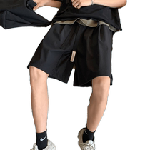 American trousers mens new summer loose large size casual sports straight wide leg high street handsome simple five-point pants