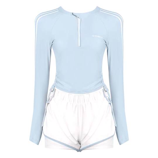 分体泳衣女保守新款防晒显瘦遮肚长袖运动游泳馆专用遮肉游泳装女