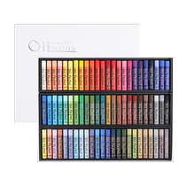 Nouveau produit Caiyan petite boîte blanche 72 couleurs super douces et lourdes ensemble de pastels à lhuile peinture à la main bâton de couleur douce et lourde crayon de peinture outil de grattoir en papier