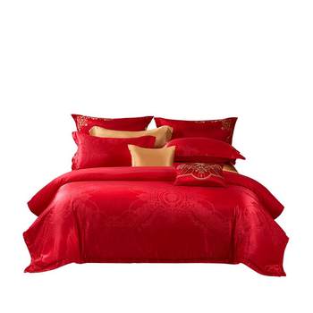 Fuanna red jacquard four-piece set