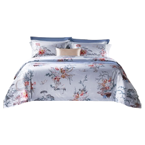 Fuana 120 count long-staple cotton four-piece set satin pure cotton national style bed sheets and quilt covers light luxury bedding