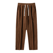 Corduroy pants mens spring and autumn loose large size trousers 2024 new fashion brand drape autumn and winter straight casual pants
