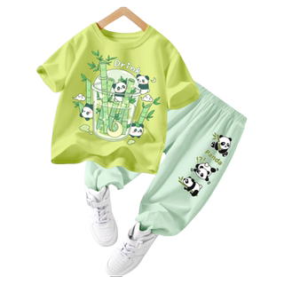 Girls summer set 2024 new panda clothes