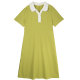 High waist slim sweet lace polo collar dress