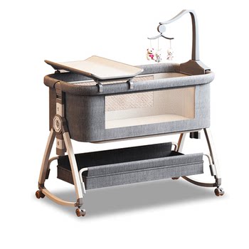 Foldable newborn baby splicing large bed cradle bed