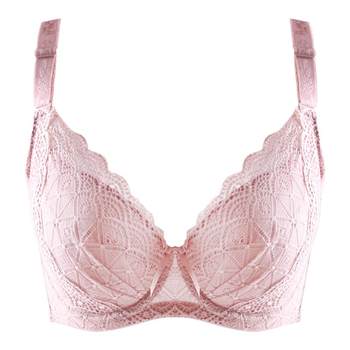 full cup plus size bra no sponge thin fat mm push-up adjustable underwear women's bra ເຕົ້ານົມໃຫຍ່ສະແດງໃຫ້ເຫັນເຕົ້ານົມຂະຫນາດນ້ອຍ