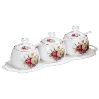 Jingdezhen european style light luxury condiment jar with lid