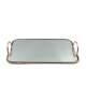 Ins Nordic Internet celebrity gold edge mirror glass tray light luxury iron storage tray living room storage decorative tray