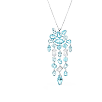 Swarovski Gema blue necklace womens clavicle chain accessories pendant jewelry niche