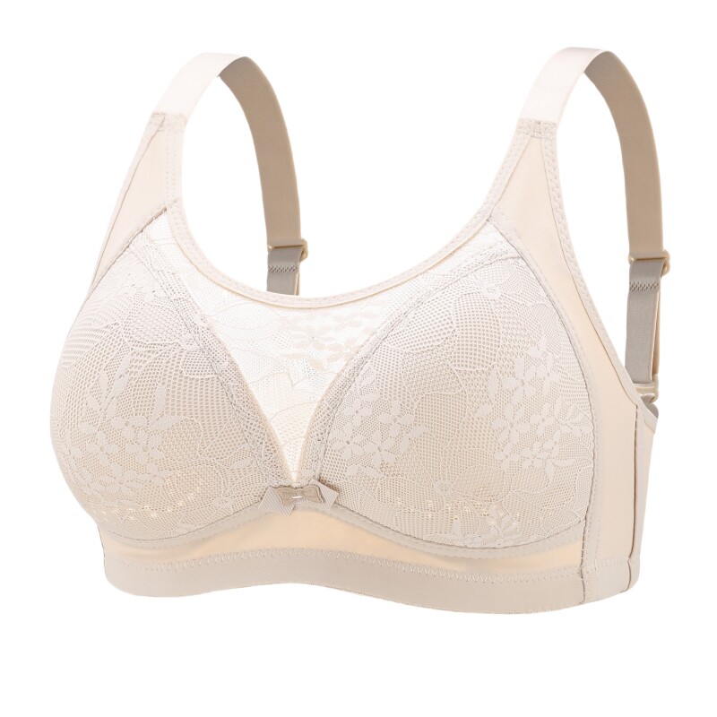 Middle-aged and elderly mothers' underwear without steel ring anti-exposure bra