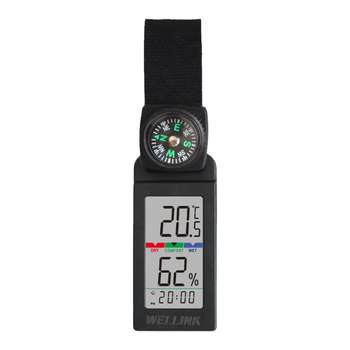 Portable mount meter outdoor household temperature and humidity meter camping mountaineering vehicle thermometer mini clock temperature and humidity meter