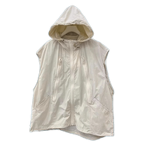 Workwear sunscreen vest for women spring and summer 2024 new thin loose casual zipper hooded slimming vest top