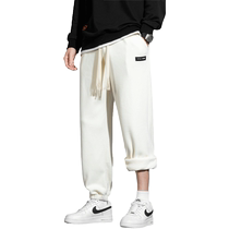 Polar fleece leggings mens autumn and winter new style plus velvet thickened warm sports sweatpants mens casual trousers