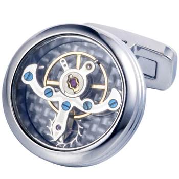 French men's tourbillon cufflinks with moving movement cufflinks