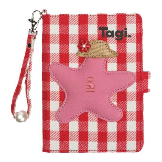 Tagi.Colored plaid portable chain passport holder
