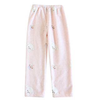 Girls winter thickened flannel pajamas home pants