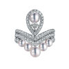 Valentine's Day gift for Queen Josephine's coronation, the same style 18k gold water drop crown set V ring pearl diamond ring