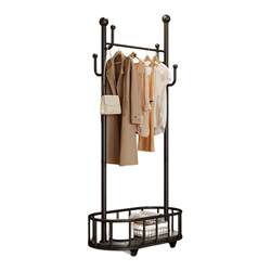 Clothes Rack, Floor-Standing Bedroom Clothes Rack, Movable Household Clothes Drying Rack, Indoor Multi-Functional Storage Rack, Metal Coat Rack