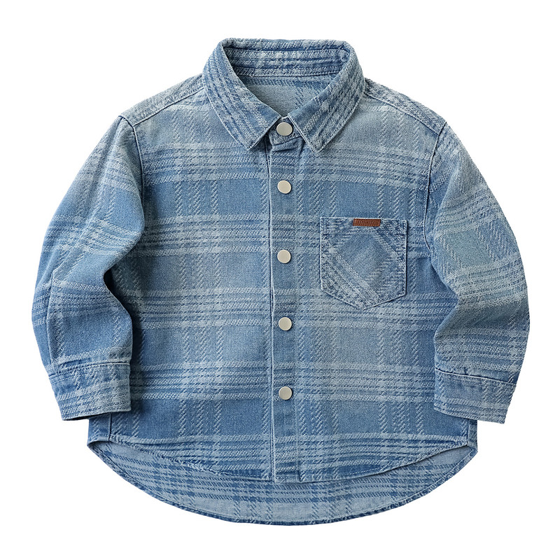 Boys' denim shirt spring and autumn 2026 new style