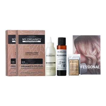 Myorganics organic hair dye pearl black chocolate caramel warm brown complementary color whitening non-irritating plant hair dye