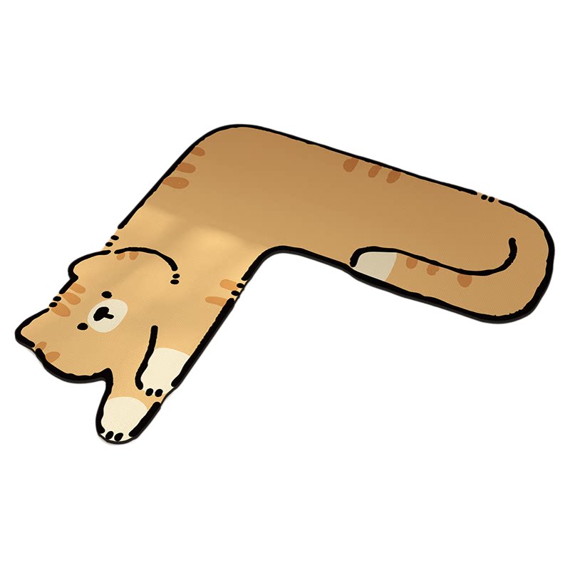 Cartoon cute kitchen L-shaped special floor mat for home use, stain-resistant, anti-slip, anti-oil, wash-free carpet, water-absorbent and quick-drying floor mats