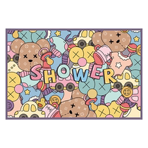 Oxygen silicon floor mat bathroom water-absorbent quick-drying foot mat bathroom door non-slip mat toilet bathroom door mat wg