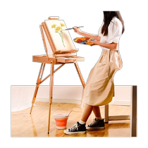 Oil painting box bracket type portable art student special drawing board art tool beginner beech wood lifting sketch set