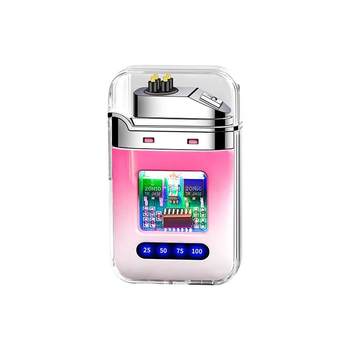 New transparent waterproof arc pulse lighter windproof usb rechargeable lighter mecha wind electronic cigarette lighter