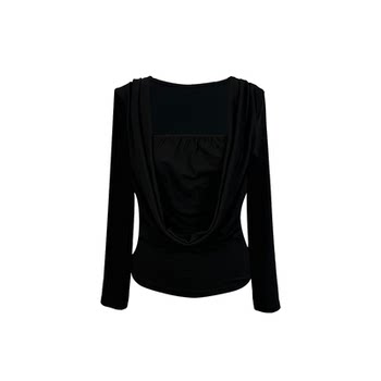 Babes autumn style large size super elastic hot girl swing collar and off-shoulder fake two-piece velvet slim fit top