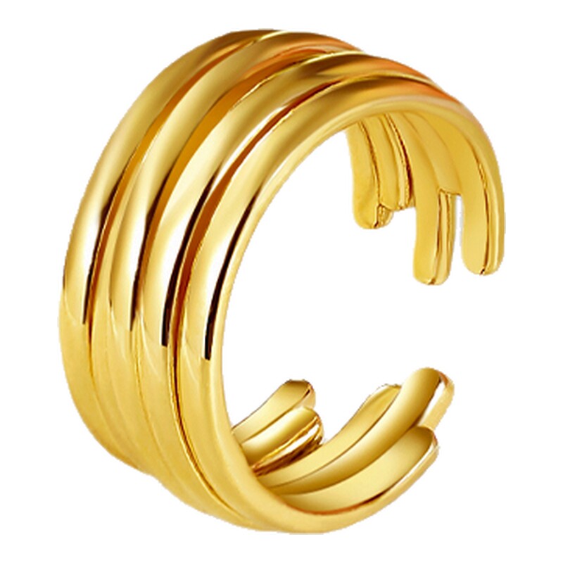 T Saturday blessing gold ring for men and women priced pure gold 5D hard gold ring irregular lines stacked to give gifts