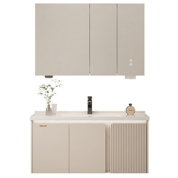 Oppein ceramic integrated basin modern simple bathroom cabinet