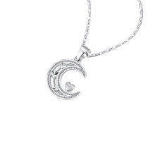Chow Tai Sang platinum pt950 moon love pendant for women platinum pendant can be paired with a necklace to give to your girlfriend as a Chinese Valentines Day gift