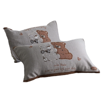 Jialiya pure cotton pillow covers a pair of pure cotton fixed pillow covers thickened non-slip non-falling pillow covers