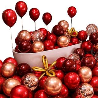 Wedding light luxury ruby red balloon double layer thickening