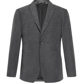 Lilang official micro-fleece fabric gray suit jacket