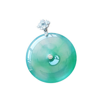 Myanmar a grade jadeite safety buckle 18k gold natural jadeite